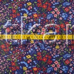 Лоскут Ситец набивной - Полевые цветы (на фиолетово-синем) (80 см х 95 см)